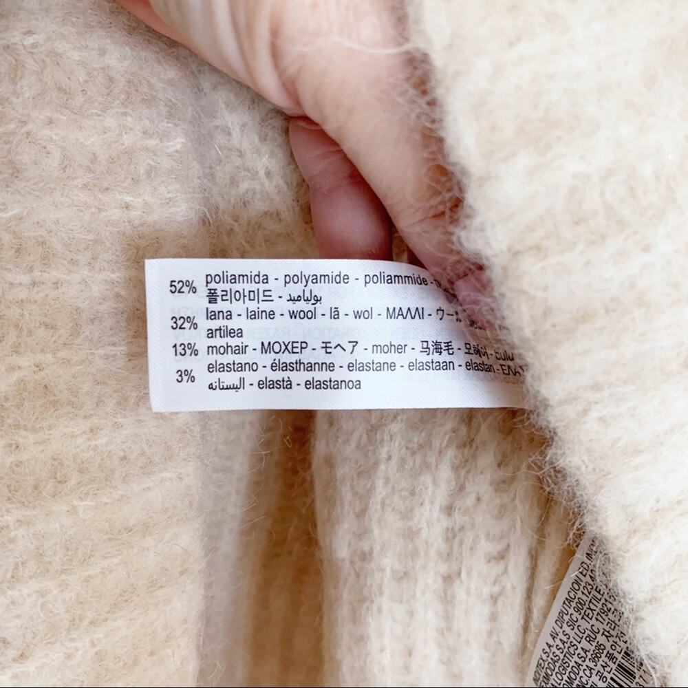 Zara Wool Mohair Blend Beaded Turtleneck Sweater Bloggers Fav Small - Picture 8 of 9